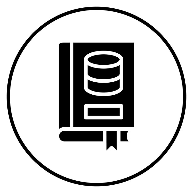 Ilustración del icono vectorial de la base de datos de la biblioteca del conjunto de iconos de la biblioteca