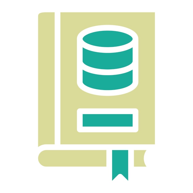 Ilustración del icono vectorial de la base de datos de la biblioteca del conjunto de iconos de la biblioteca