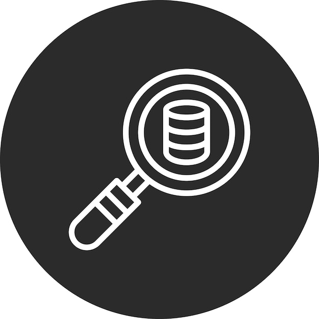 Ilustración del icono vectorial de la base de datos de búsqueda del conjunto de iconos de alojamiento web
