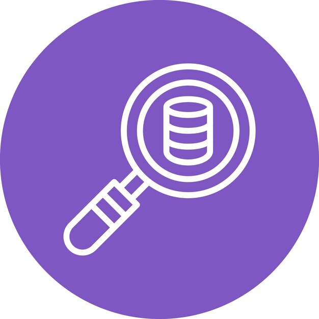 Ilustración del icono vectorial de la base de datos de búsqueda del conjunto de iconos de alojamiento web