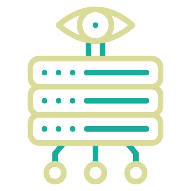 Ilustración del icono vectorial de la base de datos del conjunto de iconos de alojamiento web