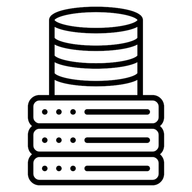 Ilustración del icono vectorial de la base de datos del conjunto de iconos de alojamiento web