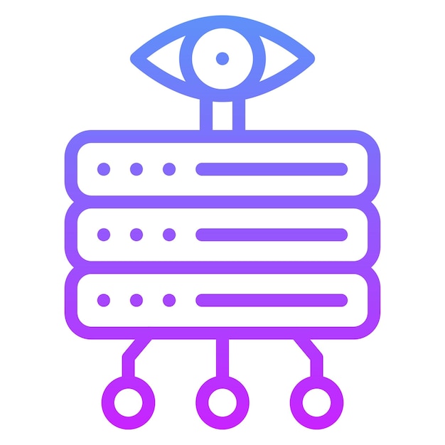 Ilustración del icono vectorial de la base de datos del conjunto de iconos de alojamiento web