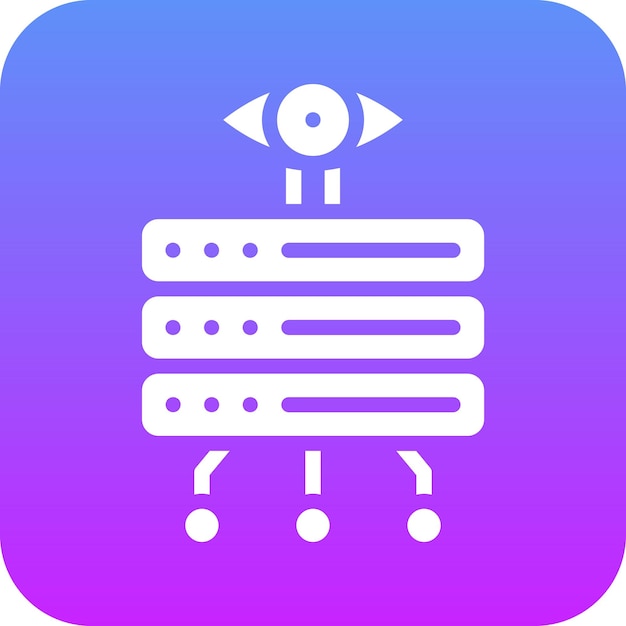 Ilustración del icono vectorial de la base de datos del conjunto de iconos de alojamiento web