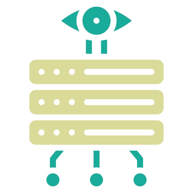 Ilustración del icono vectorial de la base de datos del conjunto de iconos de alojamiento web