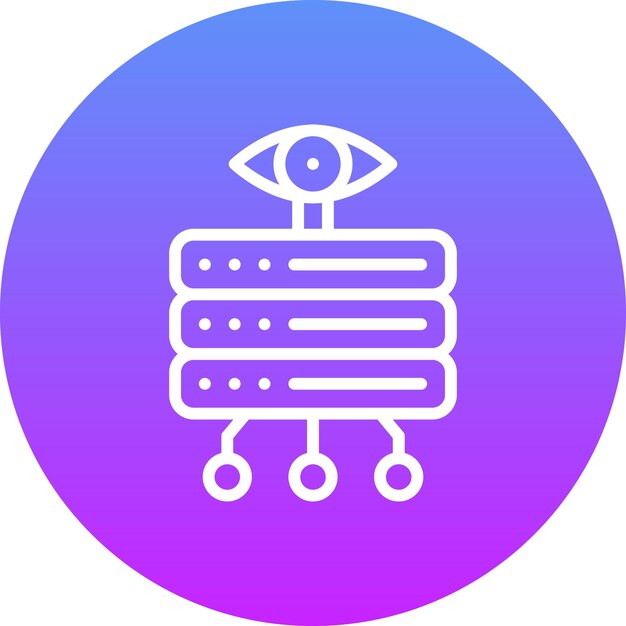 Ilustración del icono vectorial de la base de datos del conjunto de iconos de alojamiento web