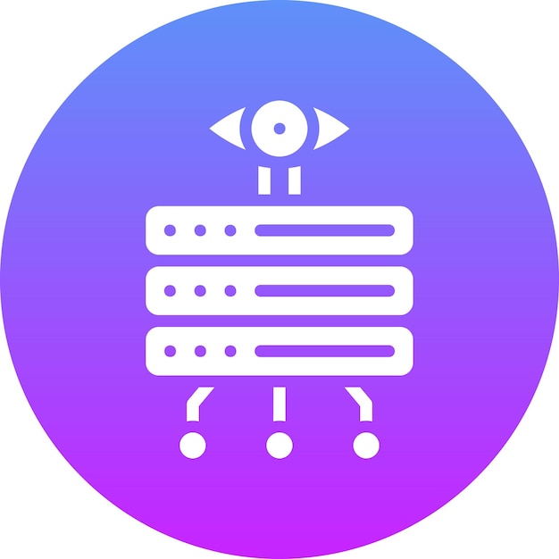 Ilustración del icono vectorial de la base de datos del conjunto de iconos de alojamiento web