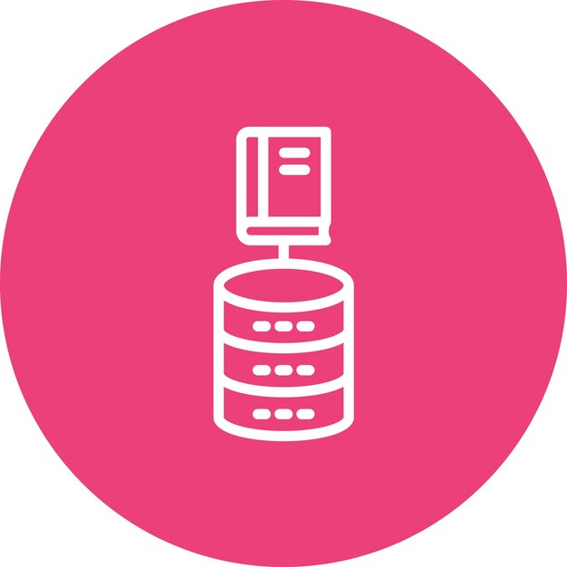 Ilustración del icono vectorial de la base de datos de estudio del conjunto de iconos de aprendizaje