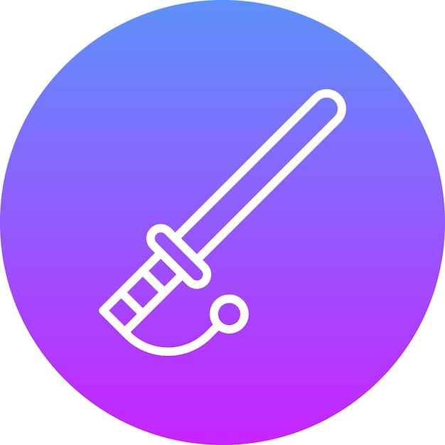 Ilustración del icono vectorial del bastón del conjunto de iconos de protección y seguridad