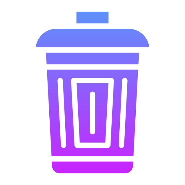 Ilustración del icono vectorial de la basura del conjunto de iconos de papelería de Office