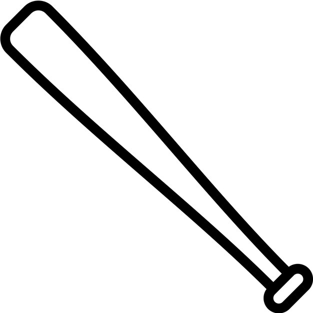 Ilustración del icono vectorial del bate de béisbol del conjunto de iconos de Outdoor Fun