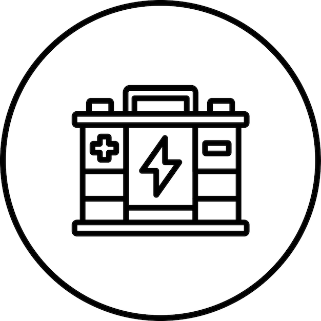 Ilustración del icono vectorial de la batería del conjunto de iconos de energía nuclear