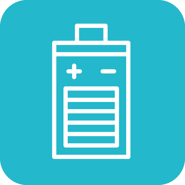 Ilustración del icono vectorial de la batería del conjunto de iconos de energía renovable