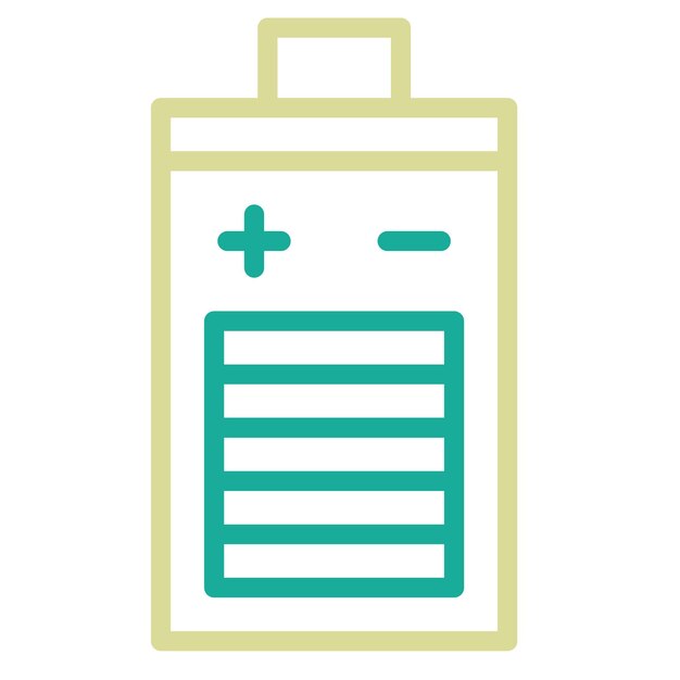 Ilustración del icono vectorial de la batería del conjunto de iconos de energía renovable