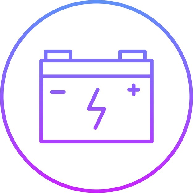 Ilustración del icono vectorial de la batería del conjunto de iconos de ingeniería