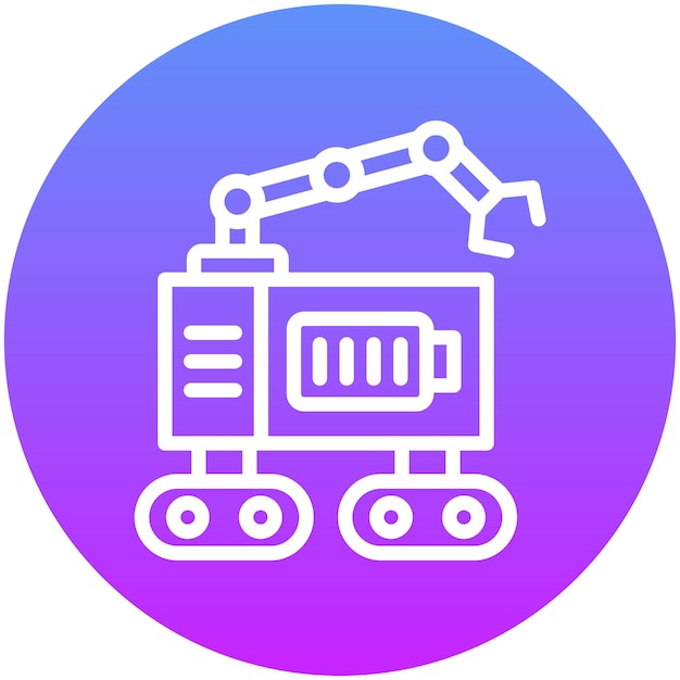 Ilustración del icono vectorial de la batería del conjunto de iconos de robótica
