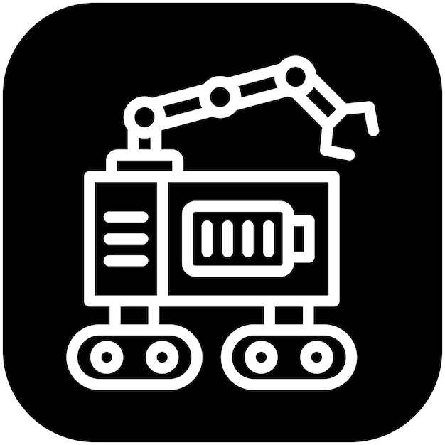 Ilustración del icono vectorial de la batería del conjunto de iconos de robótica