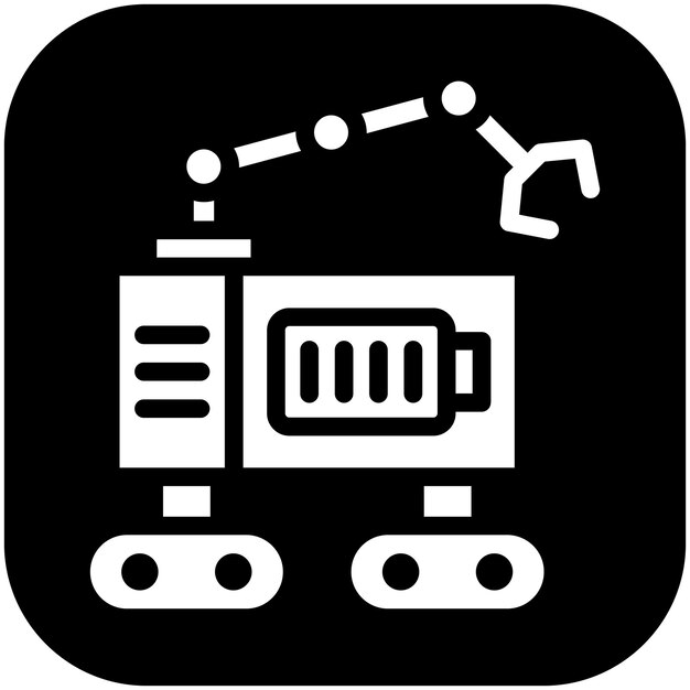 Ilustración del icono vectorial de la batería del conjunto de iconos de robótica