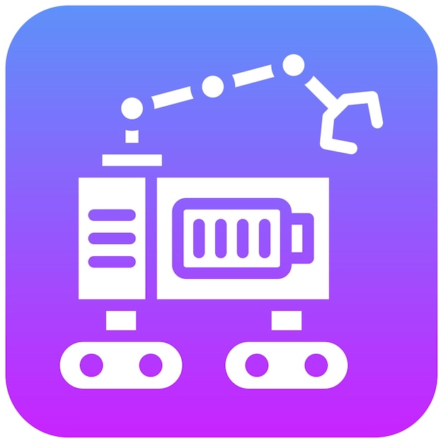 Ilustración del icono vectorial de la batería del conjunto de iconos de robótica