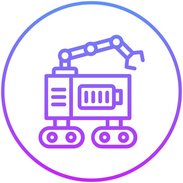 Ilustración del icono vectorial de la batería del conjunto de iconos de robótica