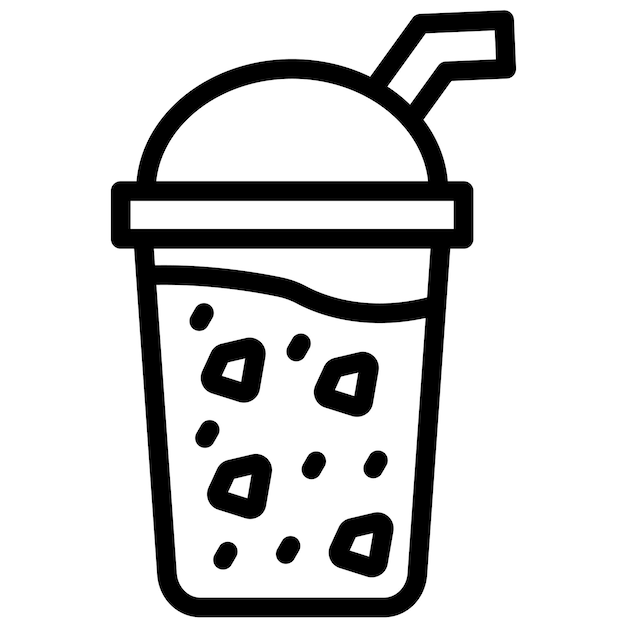 Ilustración del icono vectorial del batido del icono de la comida callejera