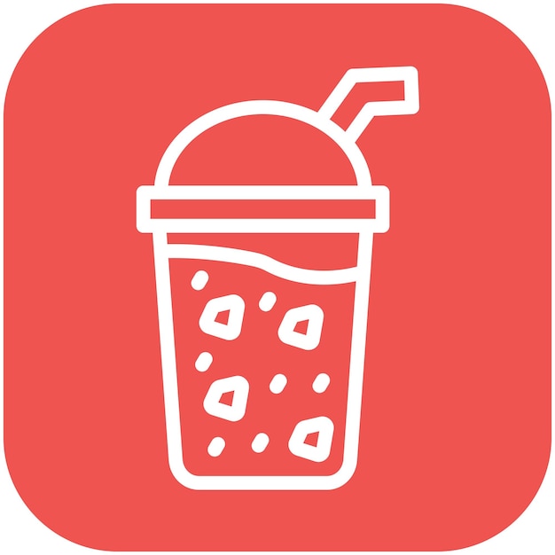 Ilustración del icono vectorial del batido del icono de la comida callejera