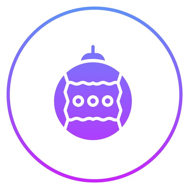 Ilustración del icono vectorial de Bauble del conjunto de iconos de invierno
