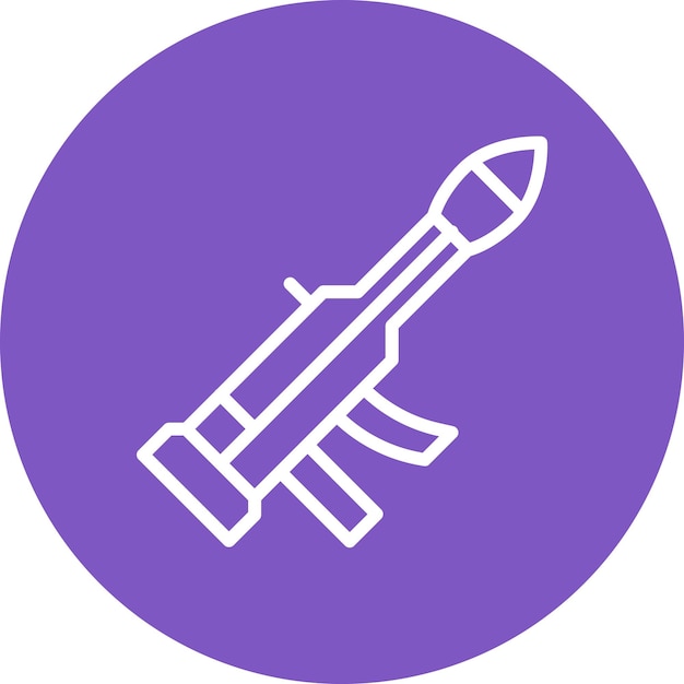 Ilustración del icono vectorial de Bazooka del conjunto de iconos militares
