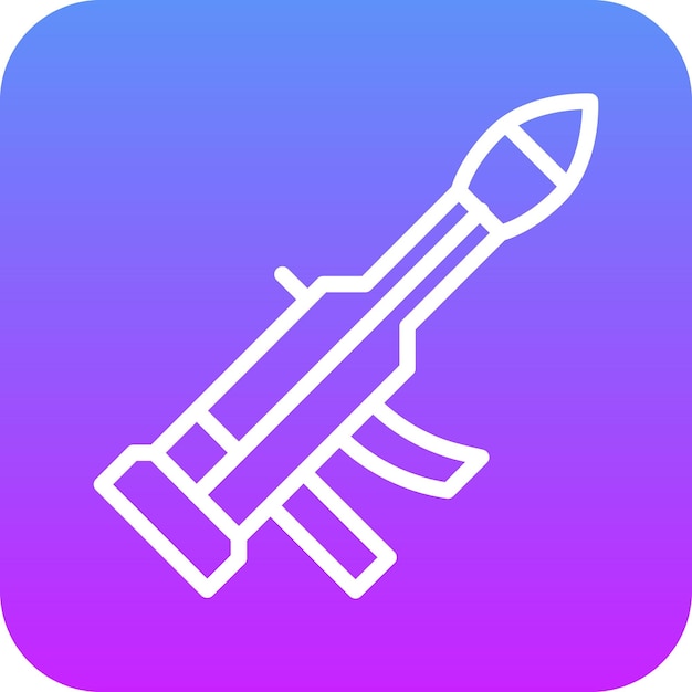 Ilustración del icono vectorial de Bazooka del conjunto de iconos militares