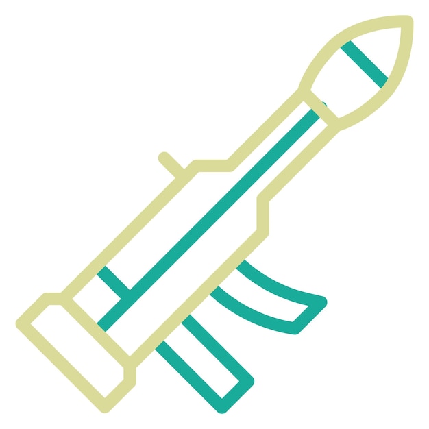Vector ilustración del icono vectorial de bazooka del conjunto de iconos militares