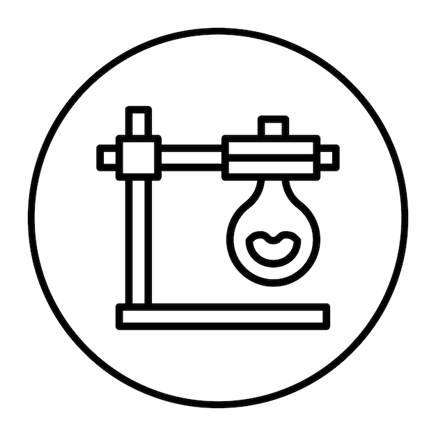 Ilustración del icono vectorial de Beaker Stand del conjunto de iconos de química