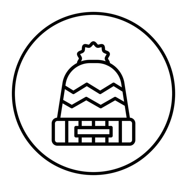 Ilustración del ícono vectorial de Beanie del conjunto de íconos de moda