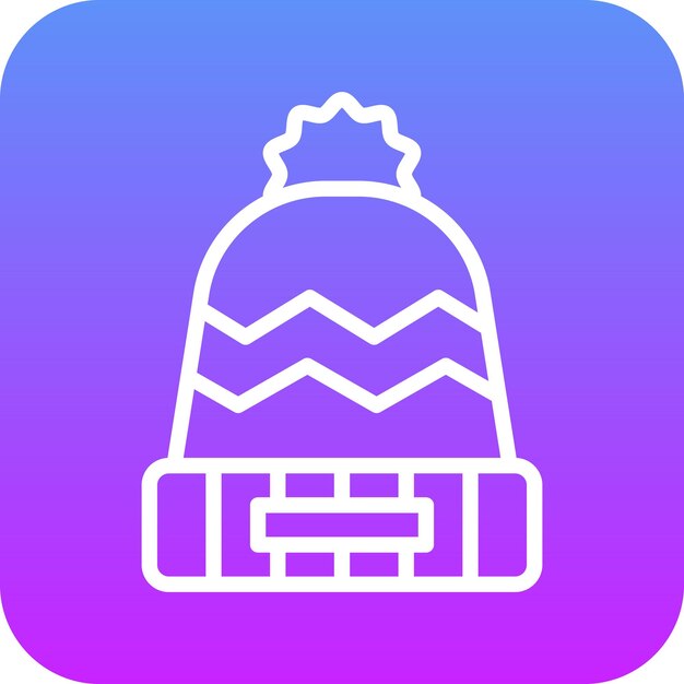Ilustración del ícono vectorial de Beanie del conjunto de íconos de moda