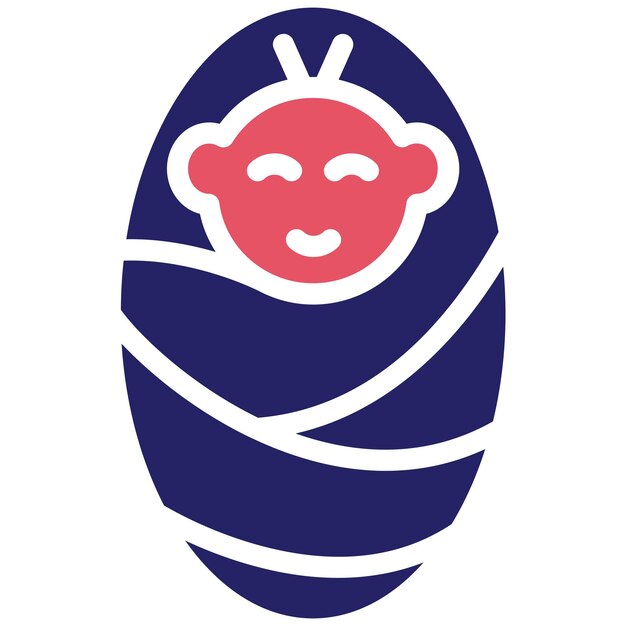 Ilustración del icono vectorial de bebé recién nacido del conjunto de iconos de bebé