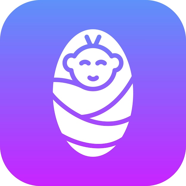 Ilustración del icono vectorial de bebé recién nacido del conjunto de iconos de bebé