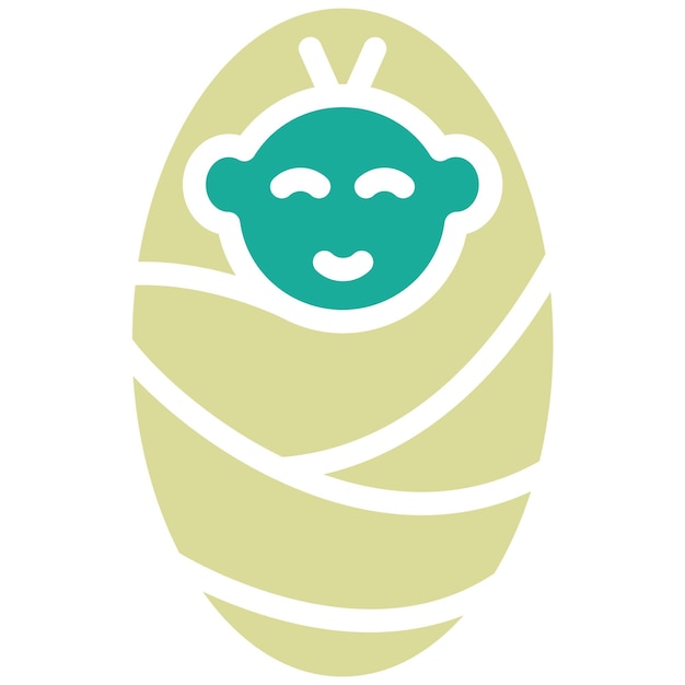 Ilustración del icono vectorial de bebé recién nacido del conjunto de iconos de bebé