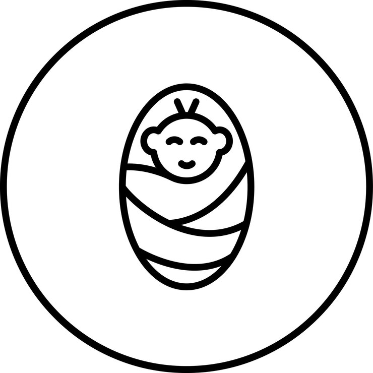Vector ilustración del icono vectorial de bebé recién nacido del conjunto de iconos de bebé