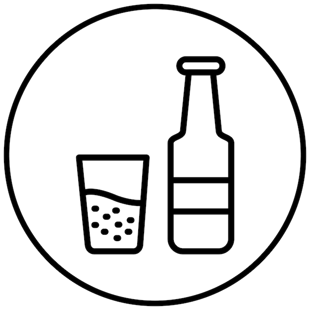 Ilustración del icono vectorial de bebida del conjunto de iconos de Fiestas y Celebraciones