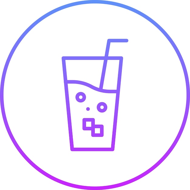 Ilustración del icono vectorial de bebidas frías del conjunto de iconos de entretenimiento