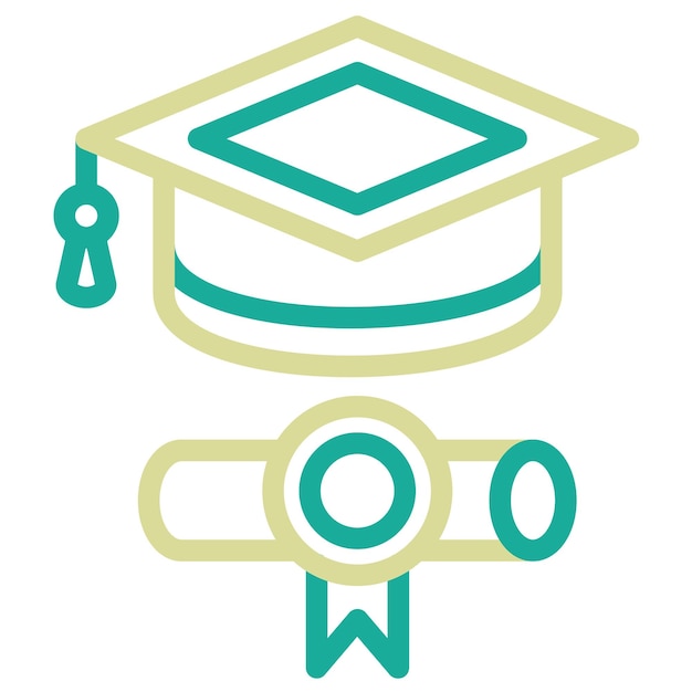 Ilustración del icono vectorial de las becas del conjunto de iconos de Back to School