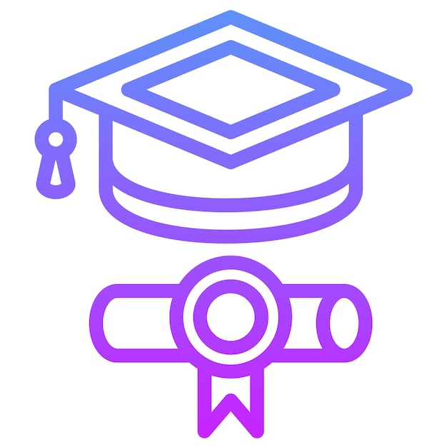 Ilustración del icono vectorial de las becas del conjunto de iconos de Back to School