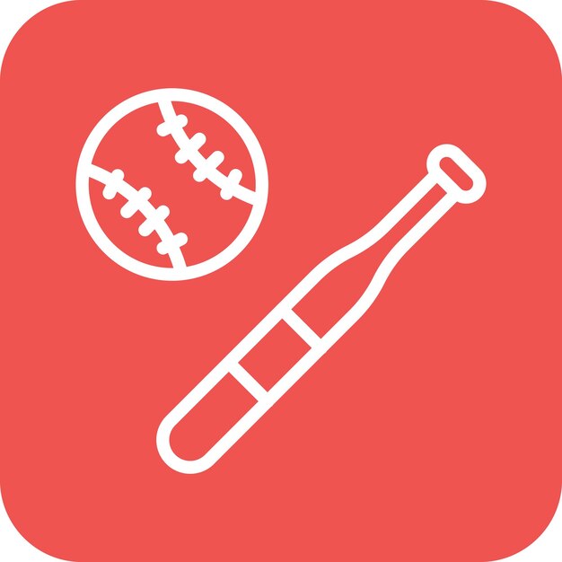 Ilustración del icono vectorial de béisbol del conjunto de iconos deportivos