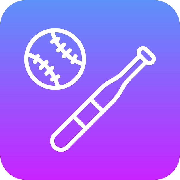 Ilustración del icono vectorial de béisbol del conjunto de iconos deportivos