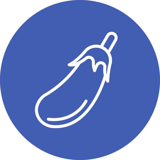 Vector ilustración del icono vectorial de la berenjena del conjunto de iconos de frutas y verduras