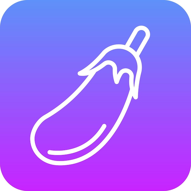 Ilustración del icono vectorial de la berenjena del conjunto de iconos de frutas y verduras