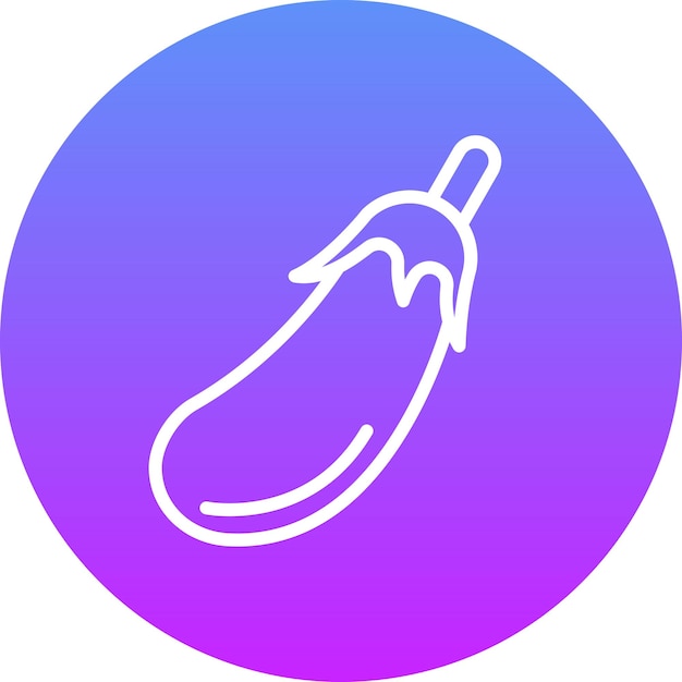 Ilustración del icono vectorial de la berenjena del conjunto de iconos de frutas y verduras