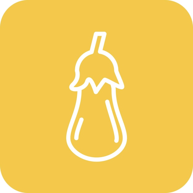 Ilustración del icono vectorial de la berenjena del conjunto de iconos de otoño