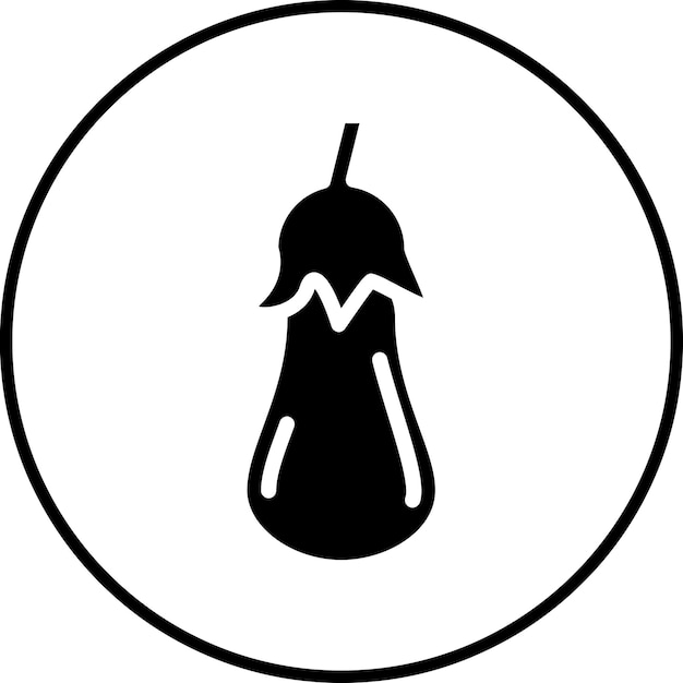 Ilustración del icono vectorial de la berenjena del conjunto de iconos de otoño