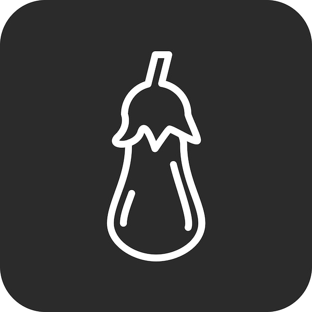 Ilustración del icono vectorial de la berenjena del conjunto de iconos de otoño