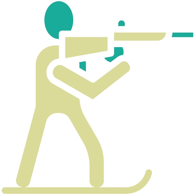 Ilustración del icono vectorial del biatlón del icono de las Olimpiadas